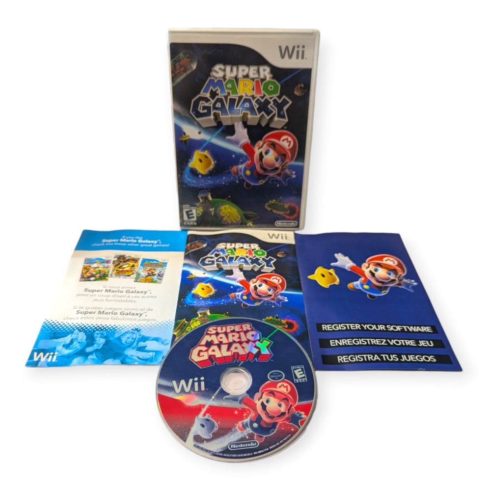 Nintendo Wii Super Mario Galaxy Game Complete with Manual CIB